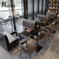 Chaises de restaurant en cuir, sièges de banquette modernes, mobilier de café, ensemble de chaises et canapés, mobilier de salon de restaurant
