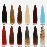 Wasserwellen-Häkelhaar Synthetisches Vorgestrecktes Boho Lockiges Flechthaar Multi-Ombre Farbtöne Weiche Fasern für Tägliche Frisuren