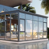 Serre FPH solarium moderne sur pied véranda en aluminium verre maison solarium