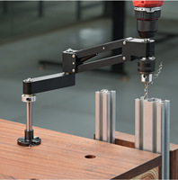Support de bras de table réglable pour perçage sur profilé aluminium, base de perçage manuel entièrement en aluminium, montage facile