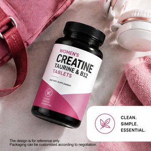 Comprimés de créatine pour femmes en marque privée |   Créatine monohydrate + <span class=keywords><strong>Taurine</strong></span> + Vitamine B12 |   Complément alimentaire pour le bien-être sportif des femmes OEM - Product Image 1