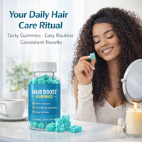 Gummies pour la croissance des cheveux en marque privée, gummies à la biotine et aux vitamines pour stimuler la croissance des cheveux, renforçer et nourrir des cheveux sains, fabrication OEM ODM