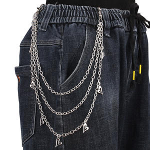 Chaîne de taille multicouche en métal en forme de cœur, chaîne de pantalon tendance Hip Hop, chaîne décorative en alliage de zinc pour usage quotidien - Product Image 2