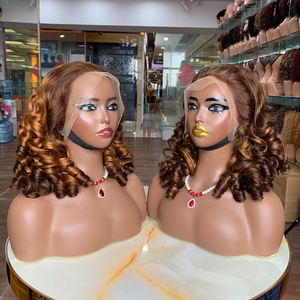 Perruques Lace Front en Cheveux Humains, Perruques à Boucles Printanières et Volumineuses, Perruques Frontales SDD 18 Pouces 13*4 en Cheveux Humains Colorées # 99J - Product Image 3