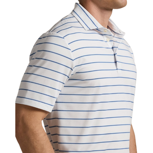 เสื้อโปโลผู้ชายแขนสั้นผ้าโพลีเอสเตอร์ลายทาง ระบายอากาศได้ดี คุณภาพสูง ปักโลโก้แบบมืออาชีพ สำหรับกีฬากอล์ฟ - Product Image 5