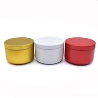 Großhandel Aluminium Kerzendose Bunte Runde Dekorative Aluminium Metall Kosmetikglas Behälter Mit Druckdeckeln