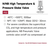Válvula de Globo Neumática de Acero Inoxidable EAGLE para Alta Temperatura y Alta Presión, para Aplicaciones de Servicio Severo, Soldadura NPT