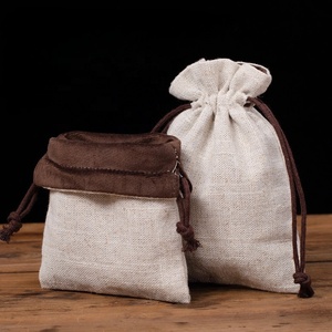 High Quality Double Layer Cotton Velvet <b>Drawstring</b> Gift Bag with Custom Logo for Jewelry Packaging Wedding Storage Bag - Product Image 1