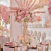 Support à fleurs, centre de table, grands vases trompette transparents, cérémonie, support à fleurs transparent pour centres de table de mariage