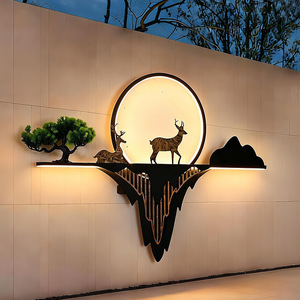 Nouvelle lampe murale extérieure étanche de style chinois, LED, longue bande solaire, pour cour, balcon, villa, jardin, 100x72cm 150x105cm - Product Image 3