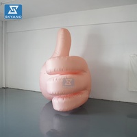Décoration de dessin animé personnalisé, installation d'art à la main avec pouce levé gonflable