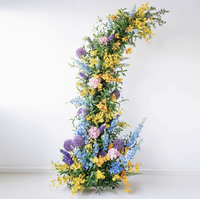 Arche de mariage en fleurs artificielles 190cm 210cm, support floral en soie blanc rose champagne pour décoration de cérémonie extérieure et intérieure