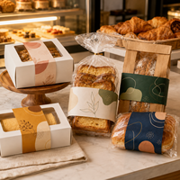 Manchon en papier couché recyclable imprimé sur mesure avec étiquette rectangulaire, emballage alimentaire pour boulangerie et biscuits, impression offset du logo