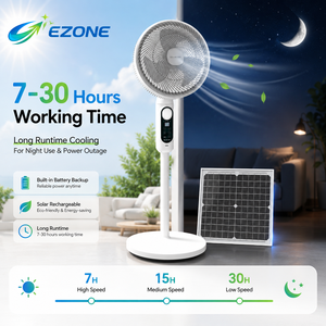 Ventilatore a piantana ricaricabile solare EZONE MJ-SF02 30W con pannello solare, ricarica USB, batteria LiFePO4, <span class=keywords><strong>dimensioni</strong></span> 350x1060mm - Product Image 4