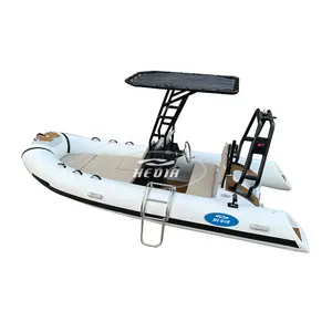 Hedia CE High Speed 4.2m PVC Hypalon Rigid Inflatable Sport Aluminum Rib Boat 420 For Sale