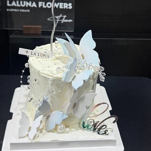 ของตกแต่งเค้กกระดาษรูปผีเสื้อวิบวับประดับเพชร สำหรับวันวาเลนไทน์ วันเกิด งานแต่งงาน ของตกแต่งเค้กอะคริลิค - Product Image 3