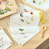 Planche arc-en-ciel en bois Montessori, perles de correspondance des couleurs, cartes de motifs, puzzle de comptage, cadeau de motricité fine pour les tout-petits et les enfants