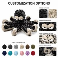 Peluche pieuvre noire personnalisée, fabrication directe d'usine, OEM ODM, fabricant d'animaux en peluche, vente en gros, MOQ, peluche amusante