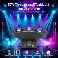 Projecteur de scène à tête mobile à trois bras effet écrevisse, style navire spatial, pour discothèque, fête, club, DJ, mariage, événement