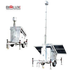 Remolque CCTV Móvil BIGLUX <span class=keywords><strong>HiSTAR</strong></span> con Energía Solar, Mástil de 7/9m, Impermeable, Batería de Litio de 24V 14336WH, 6 Días de Autonomía, para Construcción - Product Image 1
