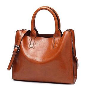 Bolso de Mano Vintage para Mujer, de Cuero PU Encerado, Bolso Tote Grande Informal - Product Image 5
