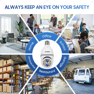 Hot bán trong giá bán buôn Sectec không dây Wifi ống kính kép PTZ 10x E27 Bóng đèn máy ảnh dễ dàng để cài đặt - Product Image 6