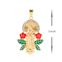 Pendentif Madone Catholique Divinité Plaqué Or 18k Cadenas Con Dije Virgencita Guadalupe Pendentif