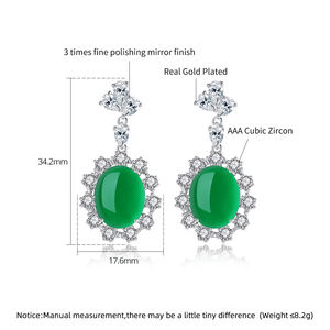 LUOTEEMI Lote al por Mayor de Pendientes de Joyería Fina para Mujer, Diseño de Lujo en Oro Champán, Novedad para Cenas y Fiestas - Product Image 2