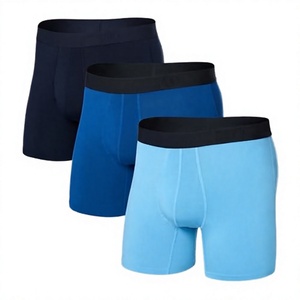 <b>Mens</b> Pure Cotton Boxer Shorts Mid Rise Breathable Custom Logo Underwear Soft Stretch Casual Everyday <b>Trunks</b> Elastic Waist - Product Image 3