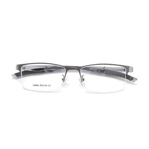 Lunettes de vue unisexes Danyang, demi-monture rectangulaire, verres en acrylique, branches légères en plastique et acier, flexibles et ajustables - Product Image 2