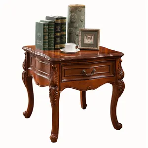 Tavolino d'<span class=keywords><strong>Angolo</strong></span> in Legno Stile Antico Americano con Cassetto Portaoggetti Q263 - Product Image 1