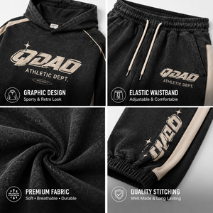 Custom logo <b>Men</b> <b>Sweat</b> <b>Suit</b> Acid Wash <b>Sweat</b> <b>Suit</b> 3D Embroidered Oversized Hoodie Jogger Pants Set Panel Design Streetwear - Product Image 2
