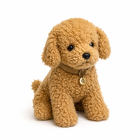 Peluche personnalisée chien OEM, jouet chiot bouclé en sherpa doux, vente en gros, couleur et logo personnalisés, cadeau d'anniversaire pour enfants