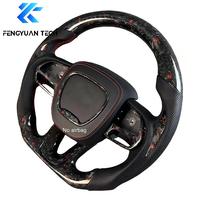 Volant sport chauffant en fibre de carbone forgée avec LED 11-14 pour Dodge Charger SRT Rt Challenger 2021 2022 2023