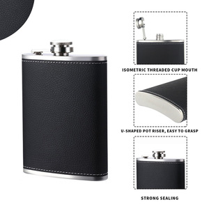 <span class=keywords><strong>Set</strong></span> di Fiaschette Personalizzate in Acciaio Inox da 2, 4, <span class=keywords><strong>6</strong></span>, 8 oz per Alcol, Whisky e Vino, Portatili, con Confezione Regalo per Uso Esterno - Product Image 6