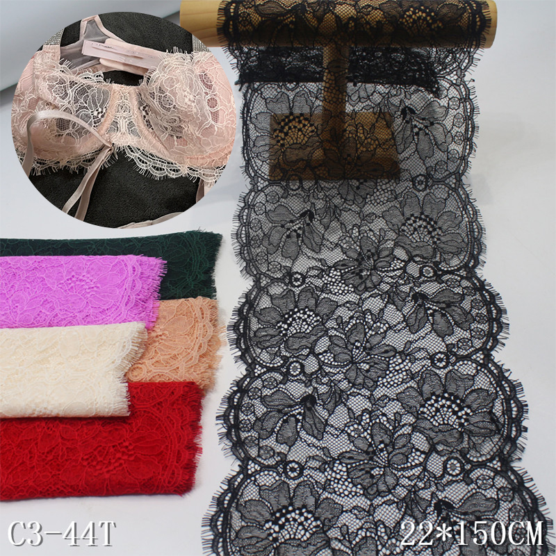 Wholesale Glitter Mesh Lace 23CM Black