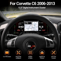 Compteur de vitesse numérique LCD 12,3 pouces RoadNavi pour Corvette C6 2006-2013, mise à niveau du tableau de bord de la voiture