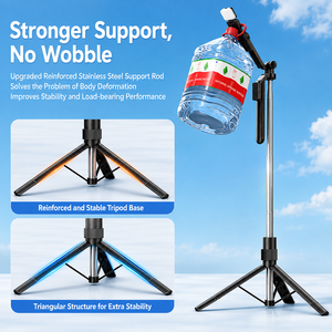 Perche à <span class=keywords><strong>selfie</strong></span> anti-vibration G12 avec lumière d'appoint, <span class=keywords><strong>Bluetooth</strong></span> 360 °   Support trépied rotatif à 4 pieds pour diffusion en direct TikTok - Product Image 4