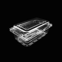 Boîte à fruits jetables d'emballage en plastique transparent à clapet Conteneur de gâteau de salade de supermarché de qualité alimentaire
