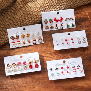 Hot Selling Christmas Festival Gift Earrings for Women Snowflake Socks Christmas Tree Santa Claus <strong>Tootsie</strong> <strong>Roll</strong> Hallow - Product Image 2