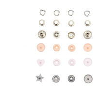 Kit de fixation à pression manuelle avec boutons-pression en métal et résine œillets pour machine à œillets, bouton sans couture