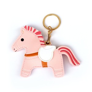 Wholesale Ins Luxury Leather Rocking Horse Keychain Accessory Pu Handmade Pony Key Chain Women Bag Charm Pendant Accessories - Product Image 3