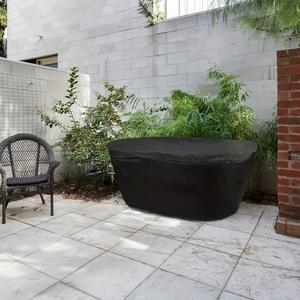 ผ้าคลุมสระน้ำรูปวงรีแบบผ้าอ๊อกซ์ฟอร์ดสำหรับกลางแจ้ง ขนาด 50 100 150 แกลลอน ป้องกันฝุ่นละอองอย่างทนทาน สำหรับอ่างอาบน้ำและถังเก็บน้ำ - Product Image 1