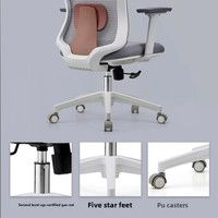 Chaise de bureau ergonomique moderne et réglable avec support lombaire, pivotante, en maille respirante, avec cadre en acier inoxydable, pour chambre et maison, vente en gros