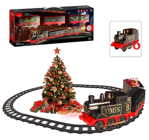 Trenino Elettrico Natalizio in Plastica ABS di Alta Qualità per l'Educazione dei Bambini, Modellino di Treno ad Alta Velocità per Ragazze, Set Ferroviario Fai-da-Te - Product Image 1