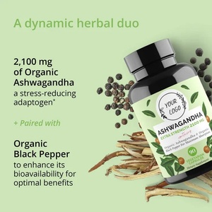 Chất lượng cao Nhãn hiệu riêng Halal Hạt tiêu đen chiết xuất từ quả Ashwagandha gốc viên nang cho sức khỏe nam tăng cường - Product Image 3