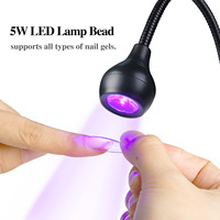 Mini lampe à ongles UV 5W pour vernis à ongles Gel Flexible Clip-On Desk USB Nail Lamp