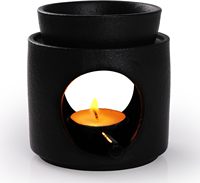 Brûleur à huile en céramique pour cire fondue, diffuseur d'arômes |   Support de bougie chauffe-plat pour aromathérapie, facile à utiliser, décoration de chambre à coucher, blanc