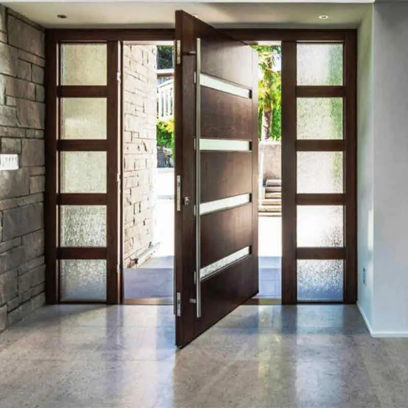 Puerta de entrada principal de Villa, pivote de estilo moderno, diseño resistente, madera maciza, madera contrachapada, puertas exteriores, entrada