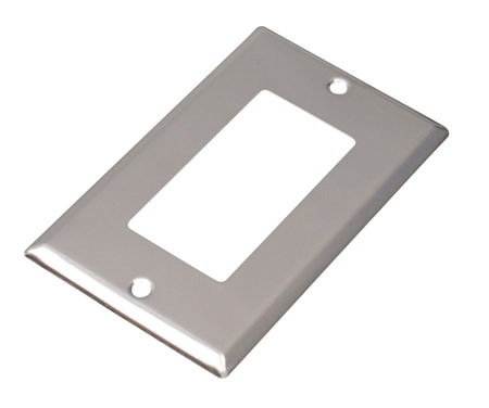 High Quality American 1 Gang Single Receptacle Switch Cover Metal Wall Plate Brushed Stainless Steel Self Grounding 15A Socket